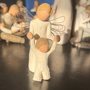 Willow Tree Angel and Child Sculpture - Cream and Brown